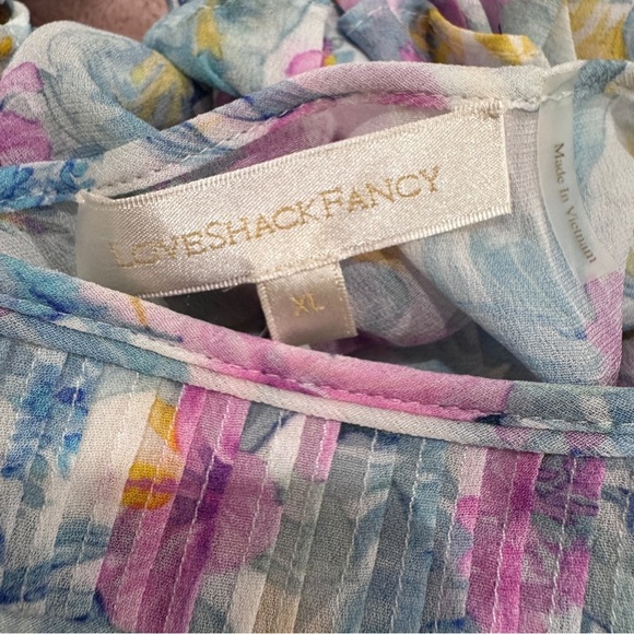 LoveShackFancy Ivoire Mini Dress Floral Boho Cottagecore Coquette Garden Blue XL - Picture 6 of 15